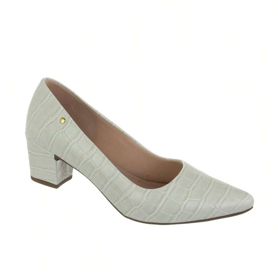 Women's Formal Shoes Scarpin Scarpan Medium Low Block Heel Pointed Toe Comfortable Confort - Ref. 1990 - trắng - Xem 1