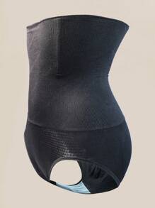 2 Pcs High Waist Contorl Tummy Panties Seamless Women's Shapewear Body Shaper Waist Trainer Slimming Falt Belt Sheath Woman Shaping Panty Ladies Briefs Underwear - Black - View 4