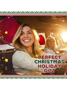 4 件装圣诞老人帽汽车座椅头枕套，可爱的汽车内饰装饰，实用的汽车圣诞装饰，适用于大多数汽车头枕（红色 4 件） - 4件 - 查看 9