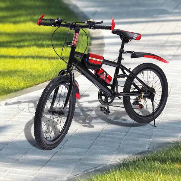 Mountainbike, 20 Zoll 7-Gang-Fahrrad, Mountainbike Scheibenbremse Fahrrad Dual Bremse Fahrrad mit Kompass Glocke Geeignet für Das Fahren auf Der Straße Mountainbike