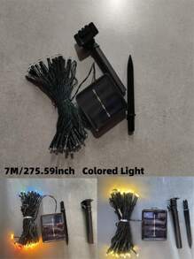 1 dây đèn trang trí ngoài trời năng lượng mặt trời, 7m 50 đèn LED, 12m 100 đèn LED, 8 chế độ, đèn trang trí cây thông Noel LED cho hàng rào và sân vườn, trang trí không khí tiệc tùng (có đèn ấm áp và nhiều màu), đèn trang trí Giáng sinh ngoài trời, đèn trang trí phòng ngủ, trang trí nhà, trang trí tiệc, lễ hội ngày lễ, quà tặng Giáng sinh, lễ tạ ơn, đồ trang trí cây thông Noel - Nhiều màu - Xem 7