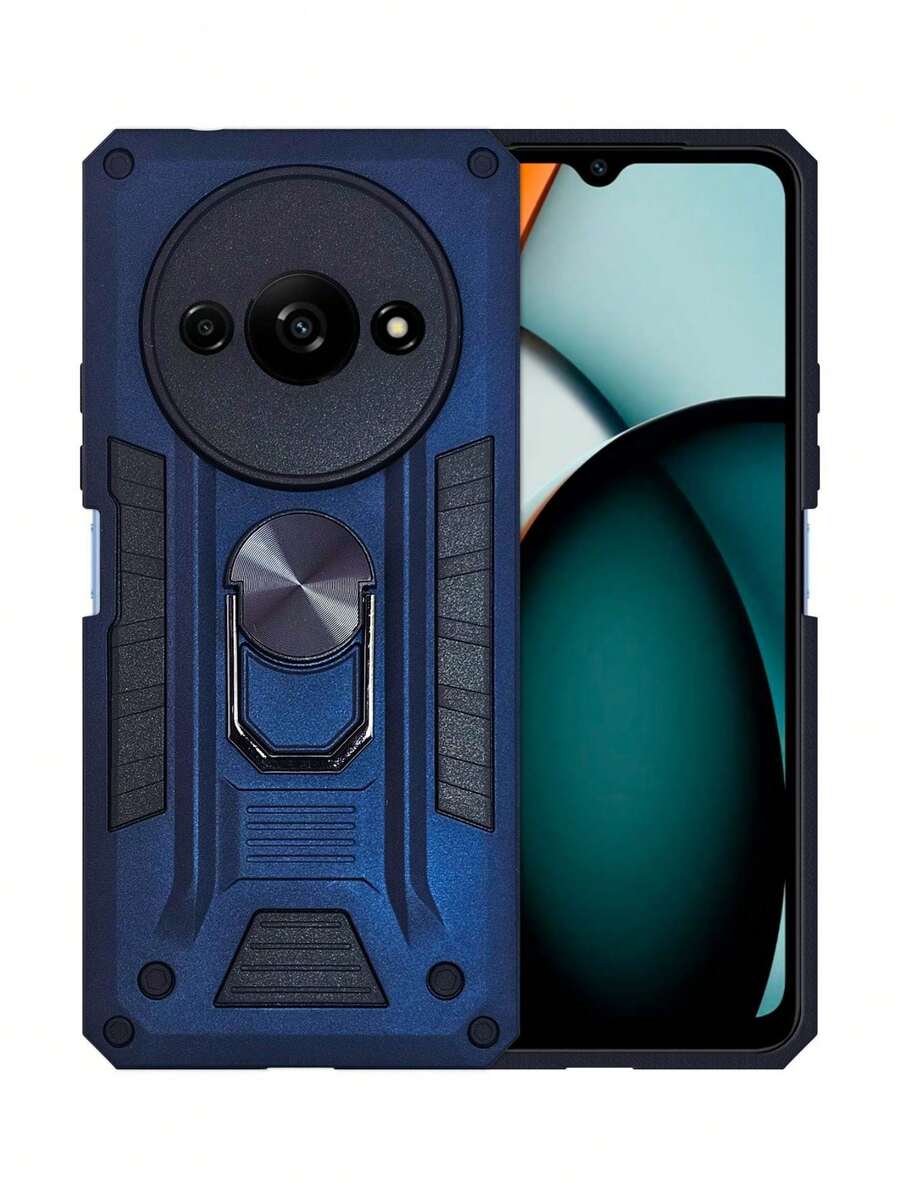 Funda Anillo Para Redmi A3 Con Anillo Soporte Uso Rudo - Azul - Ver 1