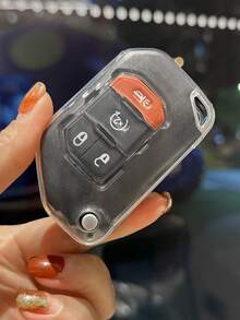 1pc TPU Car Key Fob Cover, Fit For Gladiator JT Sahara JLU JL Rubicon 2018 2019 Accessories - A - View 7