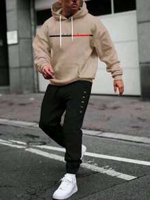 Paris Cold Weather Blouse Kit, Kangaroo Sports Jacket With Pocket, Classic Hooded Sweatshirt + Paris Pants, Men's And Women's Coat, Fashion - 米色 - 查看 1