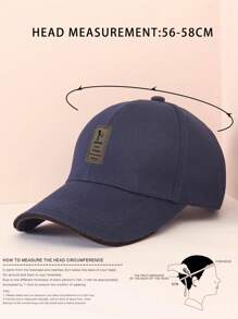 1pc Fashionable Unisex Baseball Cap Visor For Sun Protection, Couple Style Casual - Navy Blue - View 4