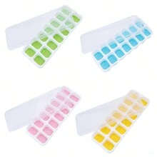 Ice Tray With Lid 3-Piece Kit Super-Resistant Silicone Base Baby Food Holder Introduction To Food - Sortido - 查看 3
