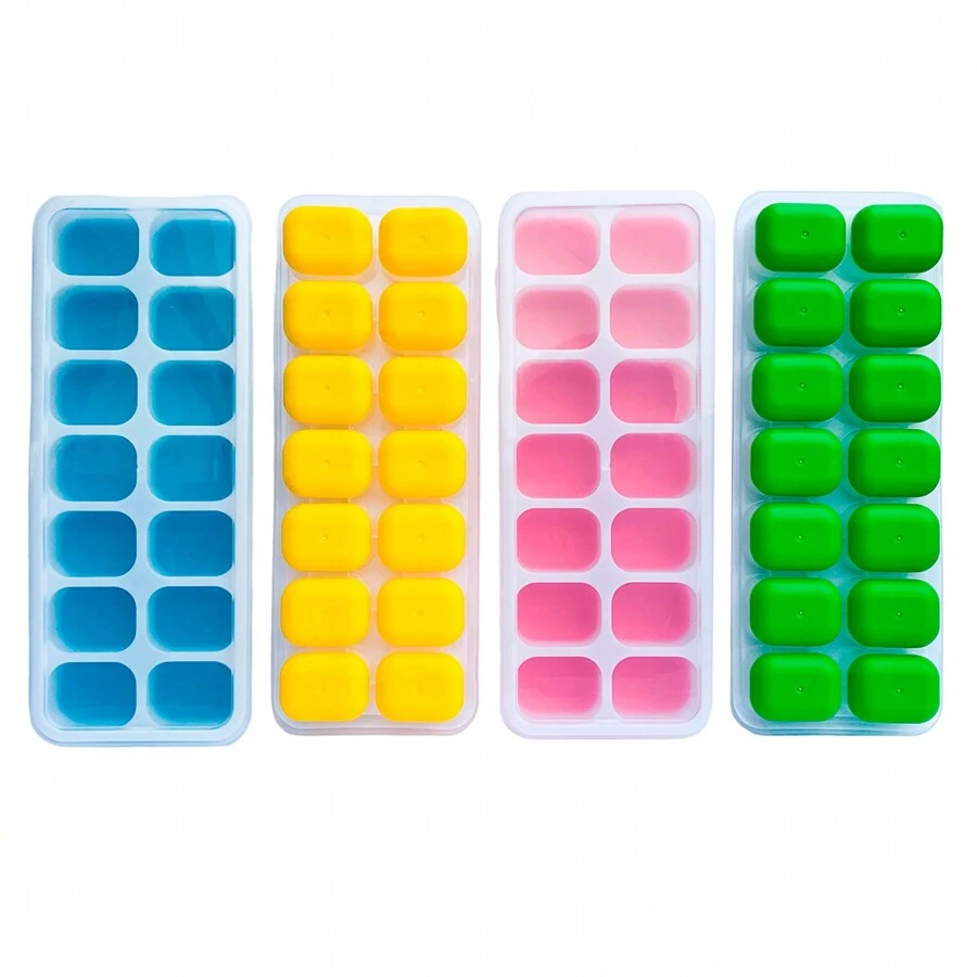 Ice Tray With Lid 3-Piece Kit Super-Resistant Silicone Base Baby Food Holder Introduction To Food - Sortido - 查看 1