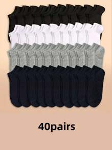 40-Pack Solid Color Socks, Soft And Lightweight Low Cut Ankle Socks For Women - one-size - View 4