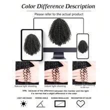 Synthetic Curly Ponytail Hair 10 Inch Short Kinky Curly Drawstring Ponytail For Women In Daily Clip In Fake Ponytail Synthetic Curly Pony Tails Hair Extensions - Multicolor - View 9