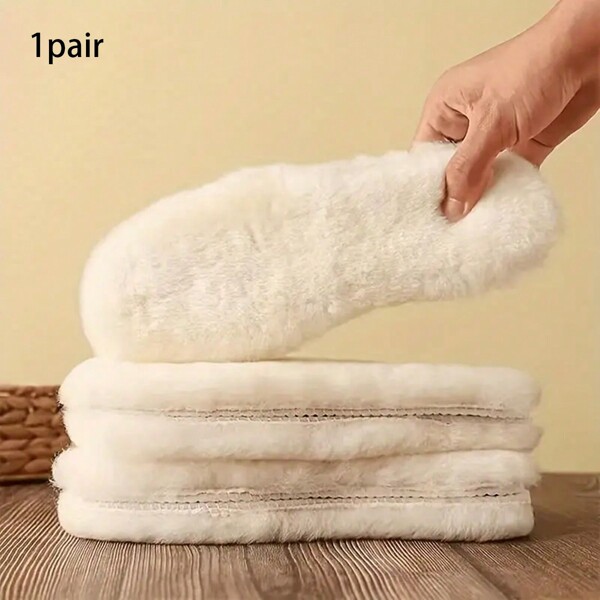Winter Wool Insoles For Women And Men - 1 Pair Thick Fluffy Warm Shoe Inserts With Anti-Cold Breathable Sweat-Absorbing Comfort Soft Sole, Back To School Supplies Back To School