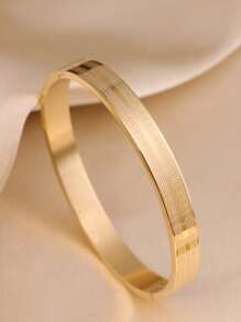 3 件经典花卉图案不锈钢袖口手链，适合女士，时尚休闲装，适合度假、周年纪念、节日礼物 - 金黃色 - 查看 4