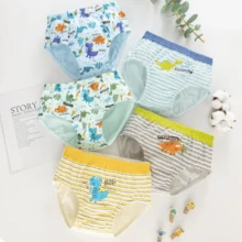 paquete de 5 calzones ropa para niños con diferentes dibujos, ropa interior cómoda algodón, diseño divertido para niñas y niños diarios - Multicolor - Ver 1