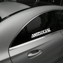 Autocollant de voiture Lettres antisociales Vitrophanie créative Décalcomanies en vinyle réfléchissant Décoration de fenêtre Moto Style Accessoires automobiles