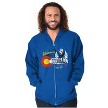 Popeye Colorado CO Local State Pride Zip Up Hoodie Mens Womens - Royal - View 1