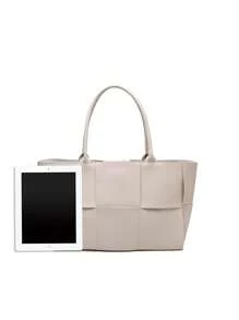 1 pieza Bolso de totora de negocios casual de moda, de unicolor, con trenza de PU, con juego de monedero, con asas dobles, bolso de hombro con imán para mujer, para estudiantes universitarios, para negocios/viajes/compras/regalo del día del maestro