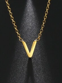 1 件女士不銹鋼首字母項鍊 A-z 大寫字母吊墜生日禮物 - 信件系列 - 查看 79