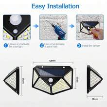 2/4/6PACKS Ultra-Bright Solar Powered Motion Sensor Security Lights,100LED, 3 Modes, 270° Wide Lighting Angle, Waterproof, Energy-Efficient, Easy Installation - Perfect For Outdoor Backyard, Garden, Fence, Patio, Front Door, Hotel Illumination - 6件裝 - 查看 3