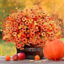 16 Pcs Artificial Plant Branch Leaf Flower Floral Wedding Party DIY Flower Arrangement For Home Or Venue Decoration - trái cam - Xem 4