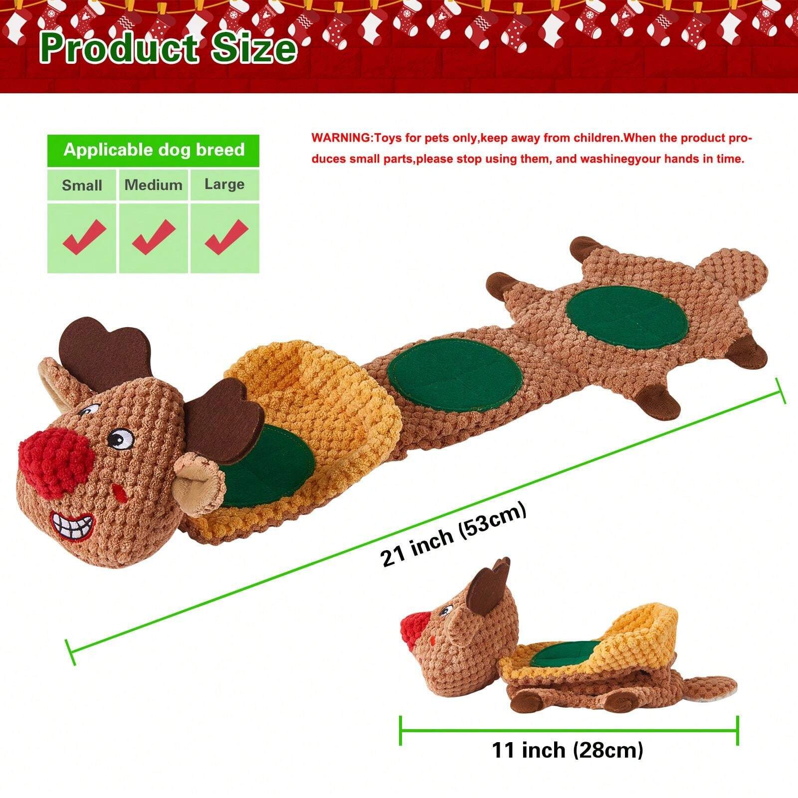 Christmas Dog Squeaky Chew Toys, Plush Pet Puppy Toys Gifts