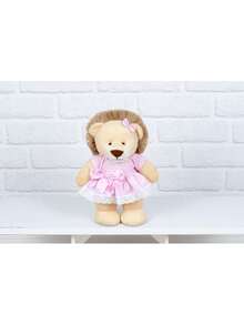 Plush  Lion Standing Upright Girl 25 Cm - Niches And Decorations - Rosa - View 2