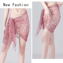 舞蹈镂空腰链 肚皮舞亮片 丝绒围巾 演出腰巾 腰裙 - 彩色 - 查看 1