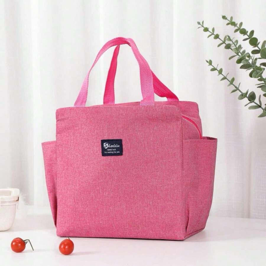 Portable Thermal Bag Lunch Box Travel Toiletry Bag Lunchbox - Màu Hồng baby - Xem 1