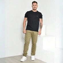 Men's Tailored Trousers With Knife Pocket And Premium Embossing - 可可 - 查看 3