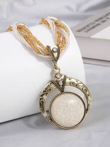 1 件时尚波西米亚捕梦网吊坠项链，优雅女士 - 均碼 - 查看 16