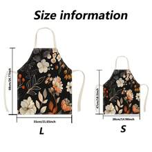 1 件圣诞驯鹿、“HoHoHo”和圣诞老人 3D 图案亚麻围裙，适合家庭烹饪、厨房和烹饪爱好者 - 彩色 - 查看 12