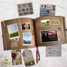 OUR ADVENTURE BOOK 我们的冒险书旅行日记相册、剪贴簿、复古风格旅行纪念品、复古留言簿 DIY 周年纪念婚礼旅行写作朋友生日礼物、情人节、万圣节、圣诞节、新年理想礼物 - 氣球 - 查看 9