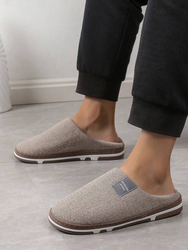 Plus Size Men's Fluffy Indoor Slippers, Warm & Anti-Slip, Suitable For Autumn/Winter,Furry Shoes