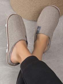 大码男士毛绒室内拖鞋，保暖防滑，适合秋冬季，毛茸茸的鞋子 - 咖啡棕 - 查看 3