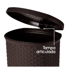 Trash Can 6 Liters With Pedal Rattan Bathroom Office Kitchen Bedroom