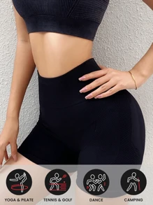 Thể Thao Ngoài Trời 1 Quần Short Tập Yoga Nữ Eo Cao, Kiểm Soát Bụng, Nâng Mông, Nén, Chống Chafing Và Nhanh Khô Chức Năng Định Hình Eo Huấn Luyện Corset Quần Short Định Hình - màu đen - Xem 2