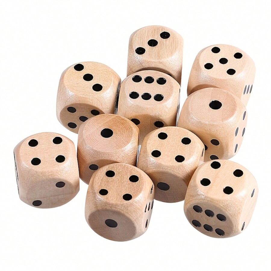20 Pieces 16 Mm Wooden Dice 6Sided Digital Dice Teaching Board Game