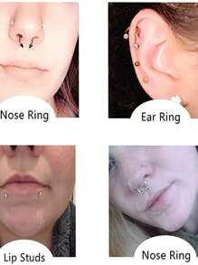 8pcs Stainless Steel Ear Ring  Tragus Cartilage Hoop Cartilage Earring Stud Ear Bone Stud CZ Serpentine Butterfly 16G Body Piercing Jewelry Mix And Match Stylish, Simple And Comfortable To Wear - Ear Bone Studs - View 7