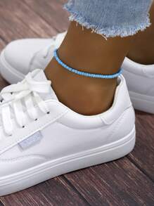 1 pezzo Cavigliera della moda semplice e elegante signora perline elastico
