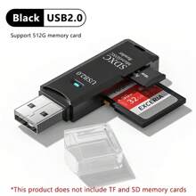 Lector de tarjetas 2 EN 1 USB 3.0 Micro SD TF, lector de memoria de alta velocidad, adaptador de tarjeta múltiple, unidad flash para accesorios de computadora portátil - Multicolor - Ver 1
