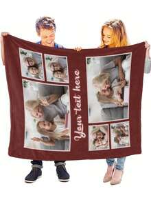 1 chiếc chăn vải nỉ cá nhân hóa, chăn có hình ảnh và văn bản tùy chỉnh, chăn trang trí thích hợp cho ghế sofa, phòng khách, phòng ngủ, trang trí nhà cửa, siêu dày và mềm, sử dụng bốn mùa, chân dung gia đình bạn bè, quà tặng cho bạn bè và gia đình - Nhiều màu - Xem 6