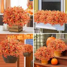 16 Pcs Artificial Plant Branch Leaf Flower Floral Wedding Party DIY Flower Arrangement For Home Or Venue Decoration - trái cam - Xem 6