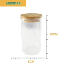 Kit With 3 Glass Jars With Bamboo Lid And Airtight Seal, 600ml Food Container - 彩色 - 查看 5