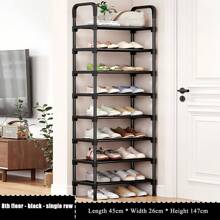 1 pieza Estantería para zapatos de múltiples niveles, estantería para zapatos independiente, fácil de ensamblar, organizador de zapatos para casa de alquiler, entrada, pasillo, dormitorio, baño, oficina, sala de estar - Negro - Ver 29