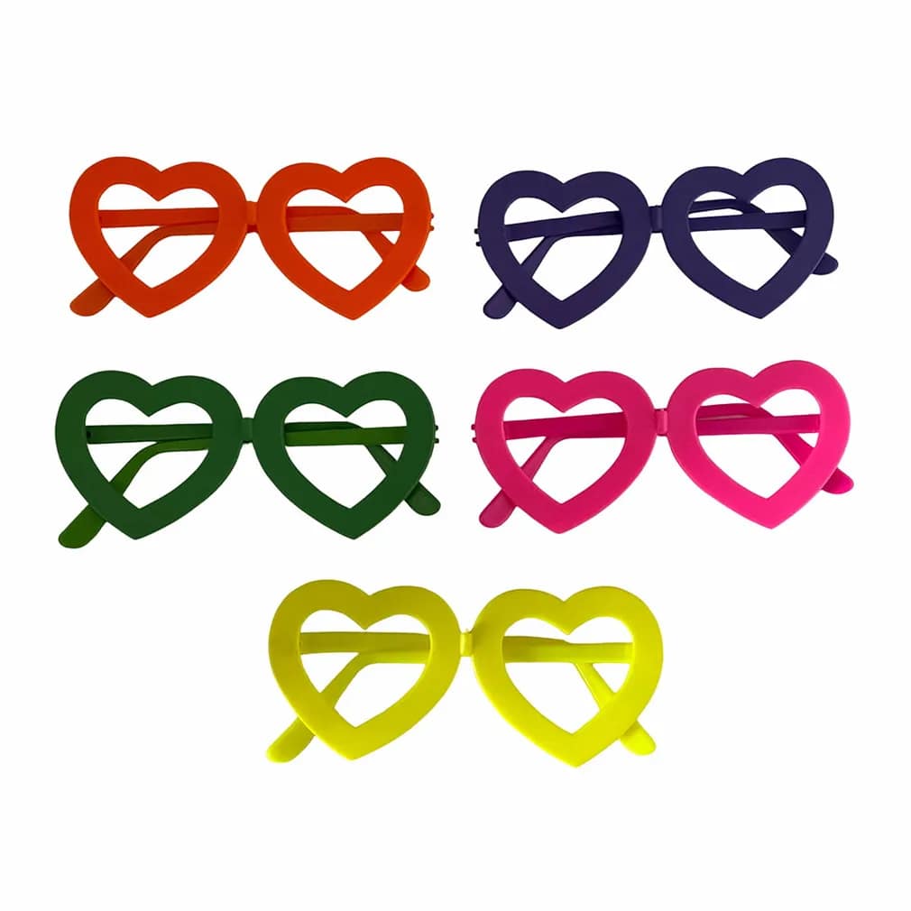 Colorful Heart Lensless Glasses - 10 Units - 彩色 - 查看 1