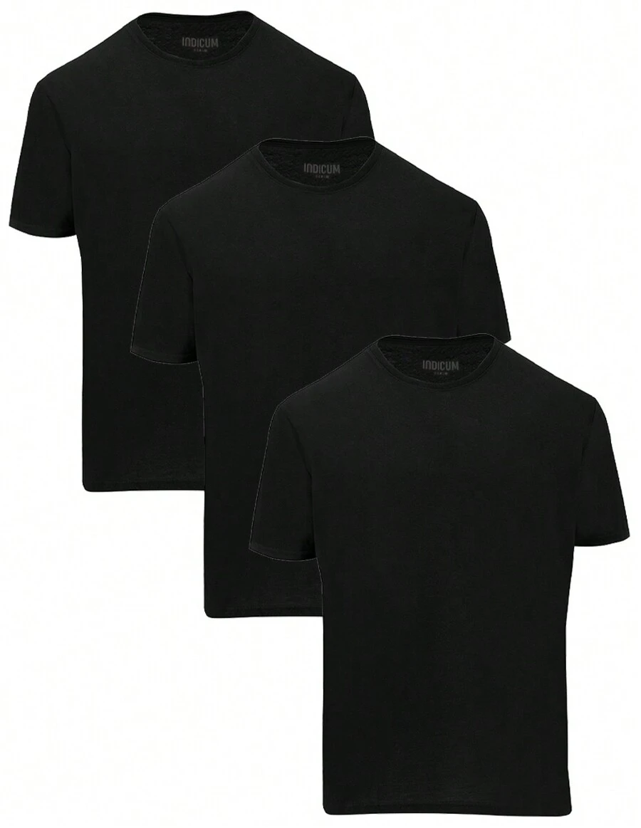 SET DE 3 PLAYERAS BÁSICAS NEGRAS INDICUM HOMBRE - Negro - Ver 1