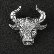 1 peça Broche em forma de ave de rapina feroz (morcego, lobo, águia) em estilo retrô dourado/prateado para terno masculino