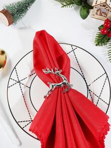 8 Stücke/Set glänzende Hirsch & rote Servietten Ringe, für Dinner Partys, Hochzeiten, Familienfeiern oder den täglichen Gebrauch - Dekorieren Sie Ihren Tisch stilvoll
