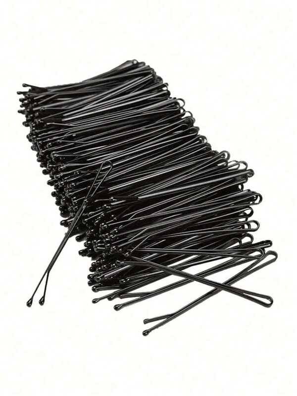 Clip de pelo negro para mujeres, 100/200/500/1000 piezas/paquete, clip lateral para flequillo, pasador para fijar el cabello, clip de pelo en forma de U, clip de acero