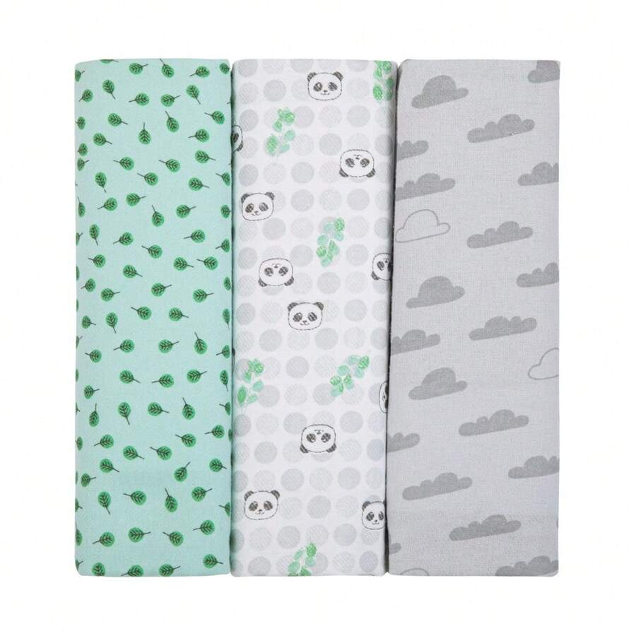 Chăn nỉ Composê 100% Cotton 80X50CM cho bé gái bé trai - Bộ 3 sản phẩm - màu xanh lá - Xem 1