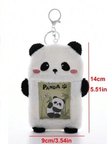 1pc Super Cute Furry Transparent Cartoon Card Holder, Ins Style Cartoon Plush Card Holder, Three Inch Photo Star Card Display Pendant, Multifunctional Id Card, Work Card, Student Card, Teacher Card, Medical Chest Card Available School Supplies,Back To School