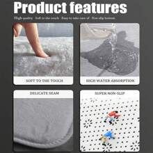 1 件卡通圣诞老人矩形地毯，柔软防滑室内门垫，适用于客厅、卧室、浴室、多种场景